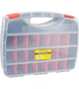 TOOL BOX STORAGE BOX ORGANISER 23 COMPARTMENTS CASE SCREWS DIY ASSORTED 38CM - Picture 1 of 1