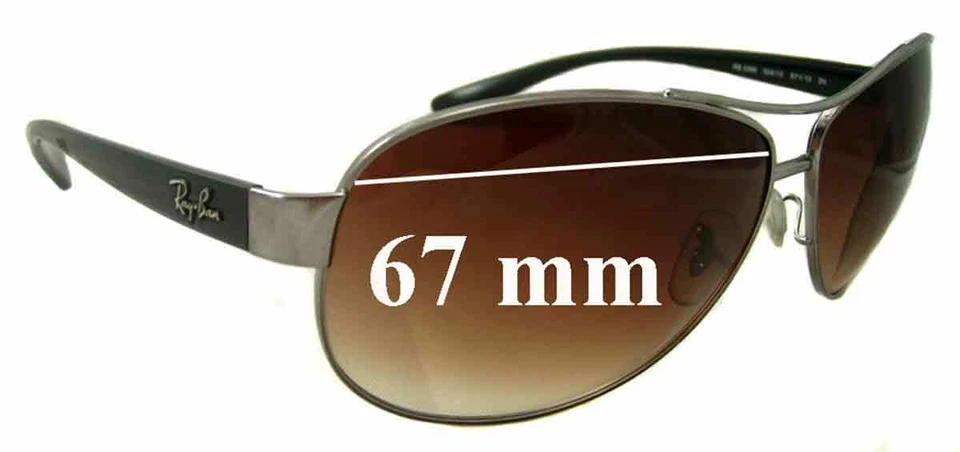 SFx Ersatz Sonnenbrillengläser passend für Ray Ban RB3386 - 67mm breit - Bild 1 von 1