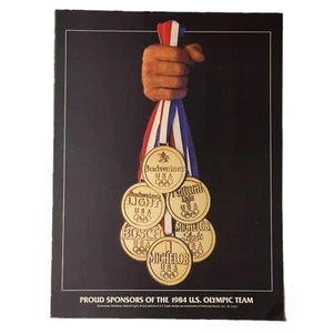 Anheuser-Busch Vintage 1984 Print Ad 8x10,75" LA Olympia 80s Beer Bud Busch - Bild 1 von 1