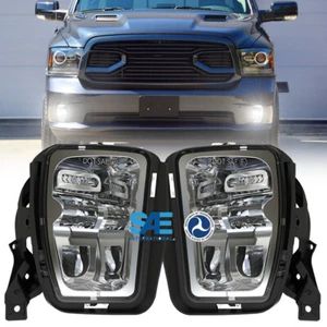 Pair Bumper LED Fog Lights For Dodge Ram 1500 2013 2014 2015 2016 2017 2018 - Picture 1 of 7