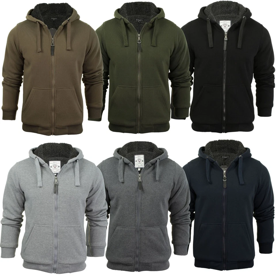 Brave Soul Mens Hooded Sweatshirt Jumper Zone Hoodie Sherpa Lined - Image 1 of 1