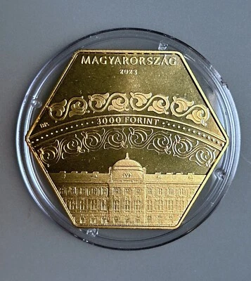 Hungría 3000 Forint 2023 BP Oro Nórdico HEXAGONAL Moneda Conmemorativa Prooflike Foto 1 de 2