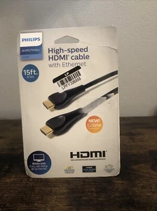 Philips A/V High-Speed 4K Ultra HD HDMI Cable with Ethernet 15ft (4.5m) Black - Picture 1 of 5