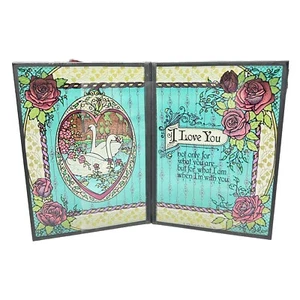 Vintage Yorkcraft Seriglass Stained Glass Panels When I’m With You New In Box - Picture 1 of 9