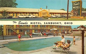 The Sands Motel Bathing Poolside Multi Views Sandusky, OH Vtg 1960's Postcard - Picture 1 of 2