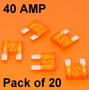High Quality 20 x 40 Amp Maxi Blade Fuse Fuses Orange 40A Car Van Bike Large - Picture 1 of 1