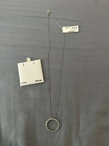New Sterling Silver 1 Ct. TW Genuine Diamond Circle Pendant 18” Necklace - Picture 1 of 4