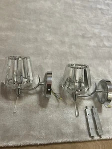 Dar Crystal And Chrome Wall Light x2 ( One Pair) - Picture 1 of 6
