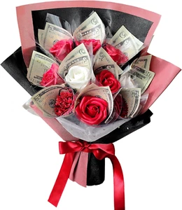 Money Flower Bouquet - Artificial Bouquet of Flowers - Best Graduation, Birthday - Picture 1 of 12