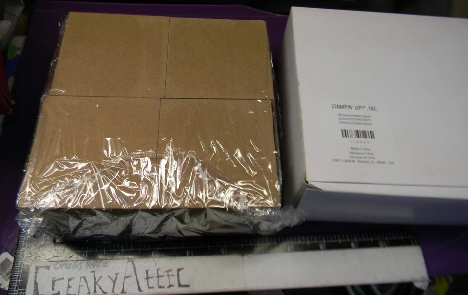 STAMPIN UP DECOR ACCESSORIES DECOR 4 CARDBOARD BLOCKS CREAKYATTIC - Image 1 of 1