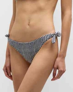 lemlem Lucy Side-Tie Bikini Bottoms Women's S Sisay Blue/White Low Rise Dotted - Picture 1 of 16