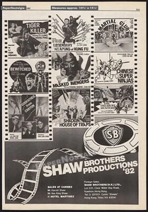 SHAW BROTHERS - Anuncio comercial original 1982 / póster _ Embrujado _ Asesino de tigres - Imagen 1 de 1