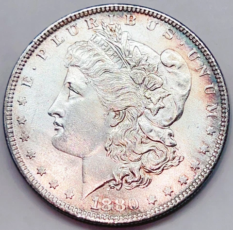1880-O “Oval O” Choice BU Morgan Silver Dollar RD 670 Cover