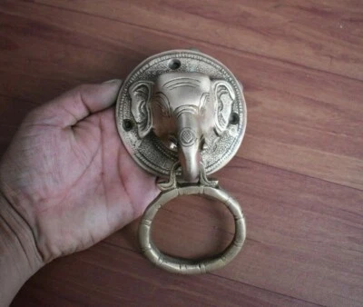 Vintage brass Elephant handle Knocker drop Gate pull Handle Solid brass Handle - Image 1 of 4