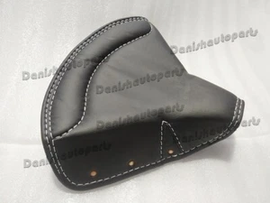 Lycett Black Leather Front Saddle Seat Cover For Royal Enfield Ariel Triumph BSA - Picture 1 of 2