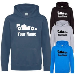 Kinder Hoodie Rennwagen Hoodie personalisiert Kinder Hoody Jungen Mädchen - Bild 1 von 7