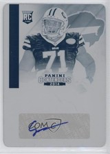 2014 Contenders Printing Plate Cyan 1/1 Cyrus Kouandjio Rookie Auto RC 1r5