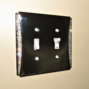 Bling Switch Plate AUSTRIAN CRYSTALS Double Toggle Cover Brainerd Upton Chrome - Bild 1 von 12
