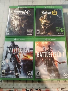 (4) XBOX ONE Games: Battle Field 1 & 4: Fallout 4 & 76  - Picture 1 of 4