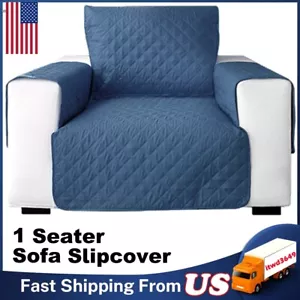 Chair Fits For 1 Cushion Seat Couch Cover Pet Cat Dog Protector Slipcover Blue - Picture 1 of 13