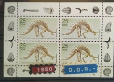 FRANCOBOLLI NUOVI TEMATICA RETTILI E DINOSAURI DDR 1990