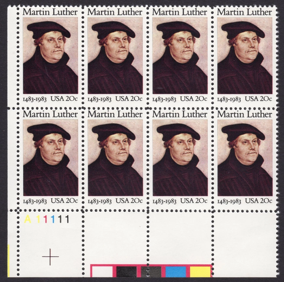 Scott #2065 Martin Luther (Reformation) Plate Block of 8 Stamps MNH P#A11111 LL - Image 1 of 1