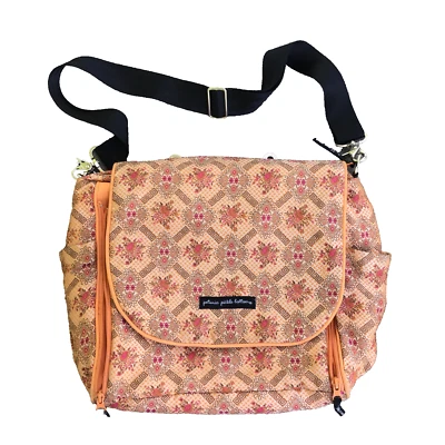 Bolso de Pañales Chic Petunia Peckle Bottom Bebé Naranja Marrón Floral 12" x 17" Foto 1 de 4