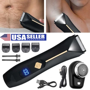Men Manscaping Pubic Hair Trimmer Waterproof Groin Electric Ball Body Shaver NEW - Picture 1 of 11