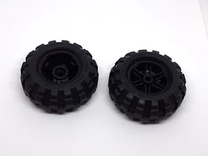 2x Lego® Technic Reifen 56x26 Ballon 55976 schwarz + Felge 56145 schwarz - Bild 1 von 2