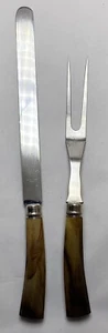 E Parker & Sons Knife & Fork Cutlery Set Carving Bakelite Handles Sheffield Engl - Picture 1 of 4