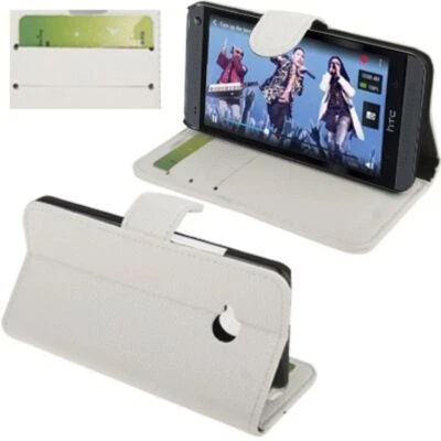 Custodia Cellulare Orizzontale Flip Con Credit Card Slot per HTC One M7 Bianco - Immagine 1 di 4