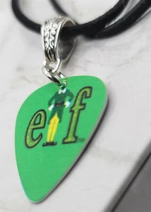 Elf Guitar Pick Necklace on Black Suede Cord - Picture 1 of 3