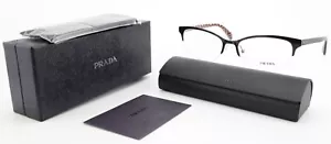 PRADA Brille VPR 60P 52-17 FAR 1O1 140 Cat Eye Lady Black Half Rim +Case - Bild 1 von 13