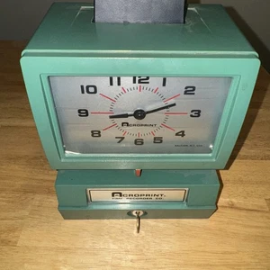 Acroprint Heavy Duty Manual Time Recorder Time Clock 125NR4 Works, with Keys - Picture 1 of 7