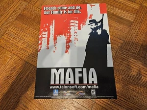 Mafia PC Original 2001 Ad Authentic Godfather Organized Crime Video Game Promo - Picture 1 of 1