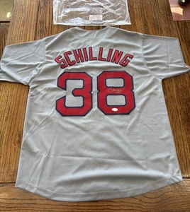 Autographed/Signed CURT SCHILLING Boston Grey Baseball Jersey JSA COA Auto (5) - Picture 1 of 4