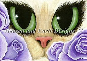 QS Lavender Roses by HAED cross stitch pattern - Picture 1 of 2