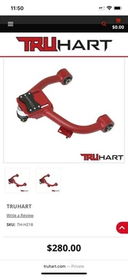 Kit de inclinación delantera TruHart TH-H218 98-02 Honda Accord 01-03 Acura CL/TL Foto 1 de 4