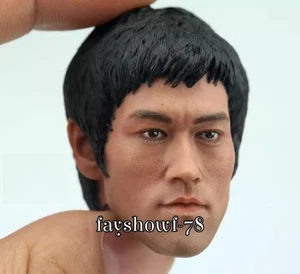 1/6 Bruce Lee Action Figure Head Sculpture Accessory Expressionless Version Gift - Picture 1 of 10