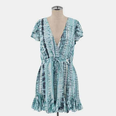 Mameluco para mujer LUXXEL talla L turquesa lazo cintura vacaciones costa playa femenino Foto 1 de 4