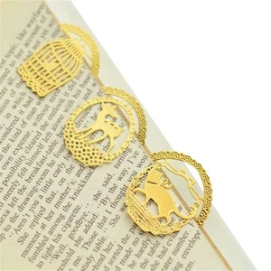 Reading Stationery Student Metal Bookmarks Paper Cilp Bookmark Cat Book Clips - Picture 1 of 9