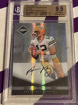 2011 Limited Aaron Rodgers Auto #’d /10 BGS 9.5 Packers Steelers RARE - Image 1 of 2