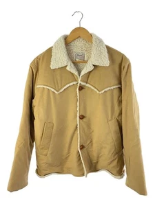 H BAR C Other Mouton Western Jacket M Polyester Camel Solid Used - Picture 1 of 5