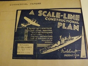 Altes Modellschiff Scale Line Construct Schiffspläne MS King George V & MS Nelson - Bild 1 von 9