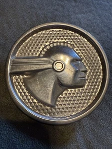 Vintage 1951-53 Pontiac Chieftain Stainless Steel Rear Fender Emblem Indian - Picture 1 of 3