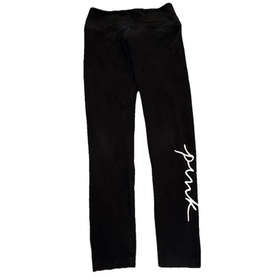 Mujer ROSA Victoria Secret Leggings Negro Talla Mediana Foto 1 de 4