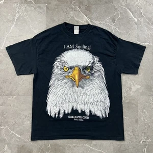 90s Vintage Alaska Raptor Center Shirt Herren XL Black Weißkopfseeadler Grafik Tee - Bild 1 von 9