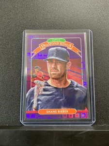 Donruss Optic Diamond Kings Shane Bieber #18 2020 FOTL púrpura Pandora Prizm/99 - Imagen 1 de 2
