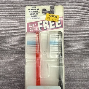 2 PACK VTG Oral-B 40 Toothbrush 1990s USA Indicator Soft Straight Bristles 4-ROW - Picture 1 of 7