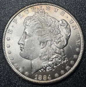 1884-CC Morgan Silver Dollar $1 Lustrous Uncirculated Blazer Carson City Coin - Picture 1 of 2